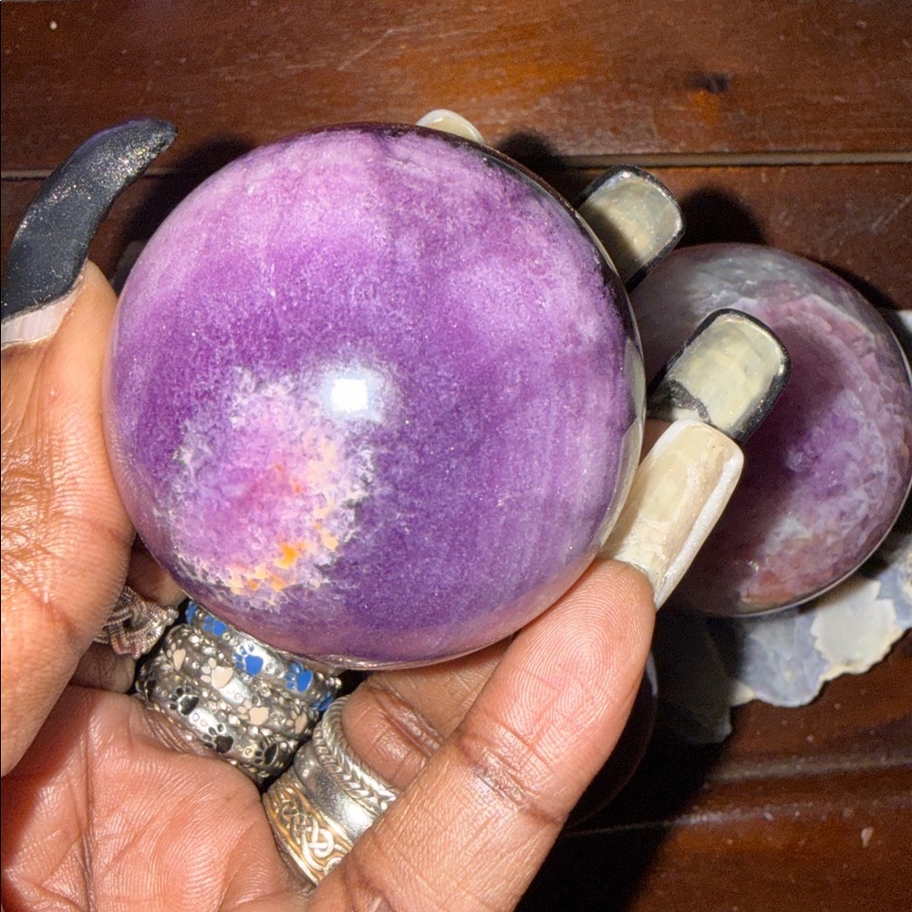 Silk Fluorite Spheres - Price for 1 - 2/13/26- Live Show Listing ๐น๐น - Picture 4 of 6